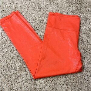 Women’s High-Waist Orange Metallic Leggings NWOT